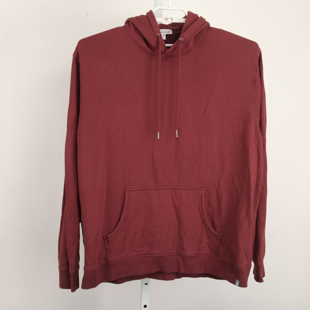 Peter Millar Crown Lava Wash Hoodie Men's Xl Burgundy Pullover Fiddlers Elbow View 2